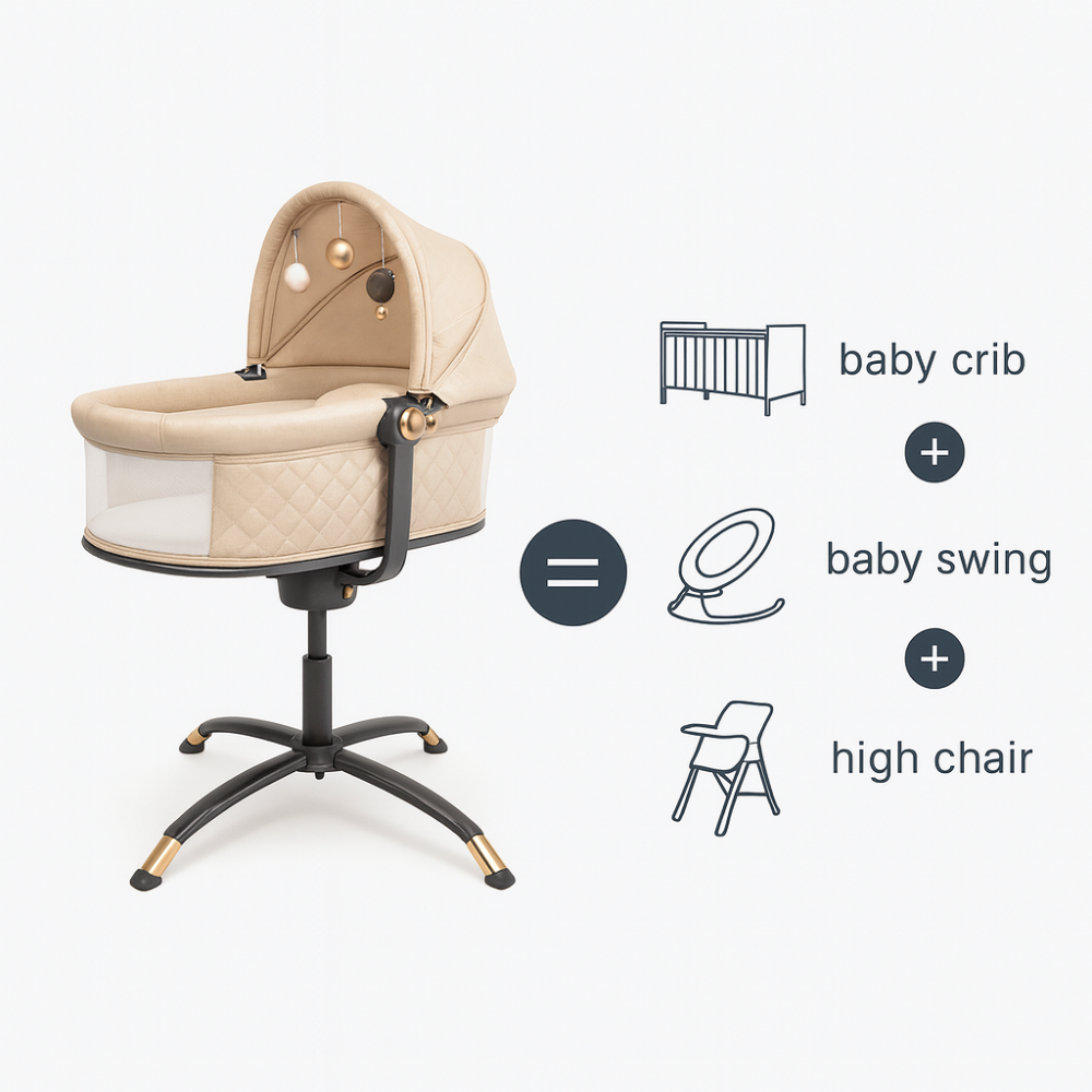 3-in-1 Baby Cradle Swing, Baby Rocker Bouncer & High Chair