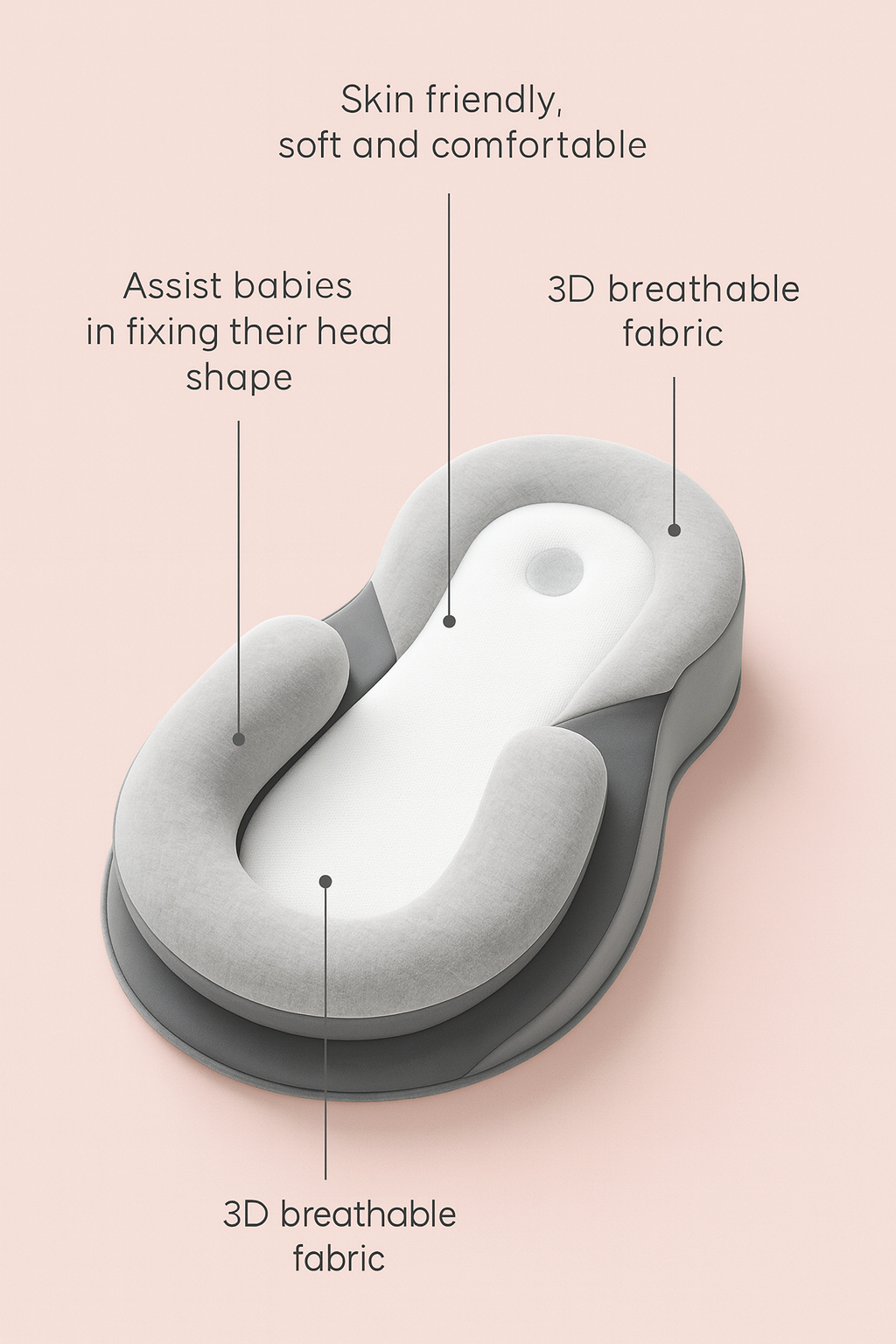 Adjustable Baby Wedge Lounger – Anti-Overflow & Choking Protection