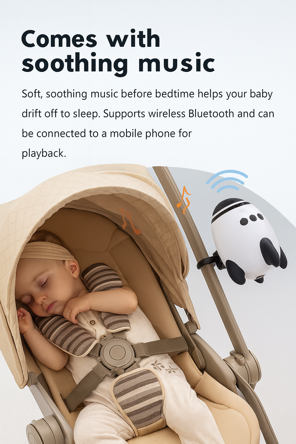 Baby Stroller Rocker Accessory – Portable Automatic Infant Swing & Sleep Soother with White Noise & Bluetooth