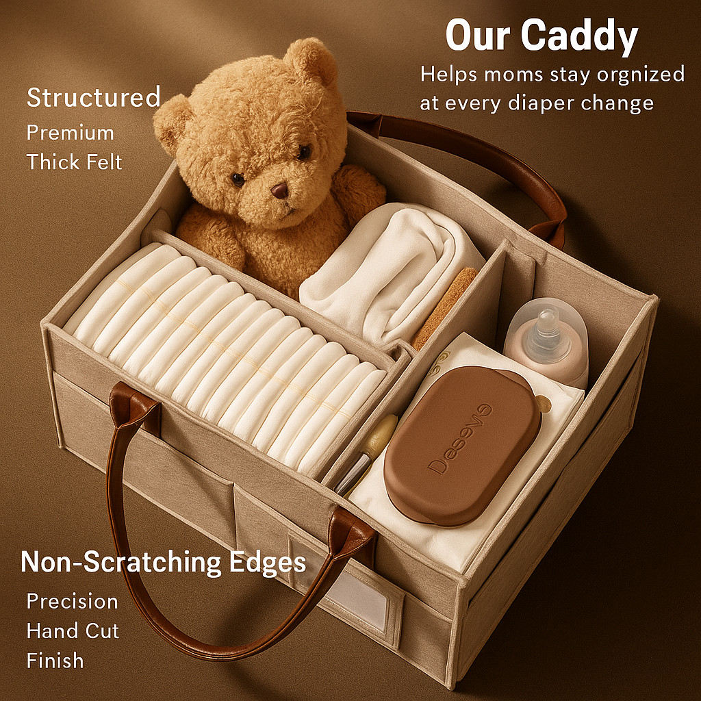 Baby Nappy Caddy – Elegant Nursery Organiser