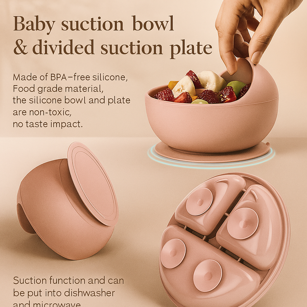 Silicone Baby Tableware Set – Mealtime Elegance for Little Gourmets