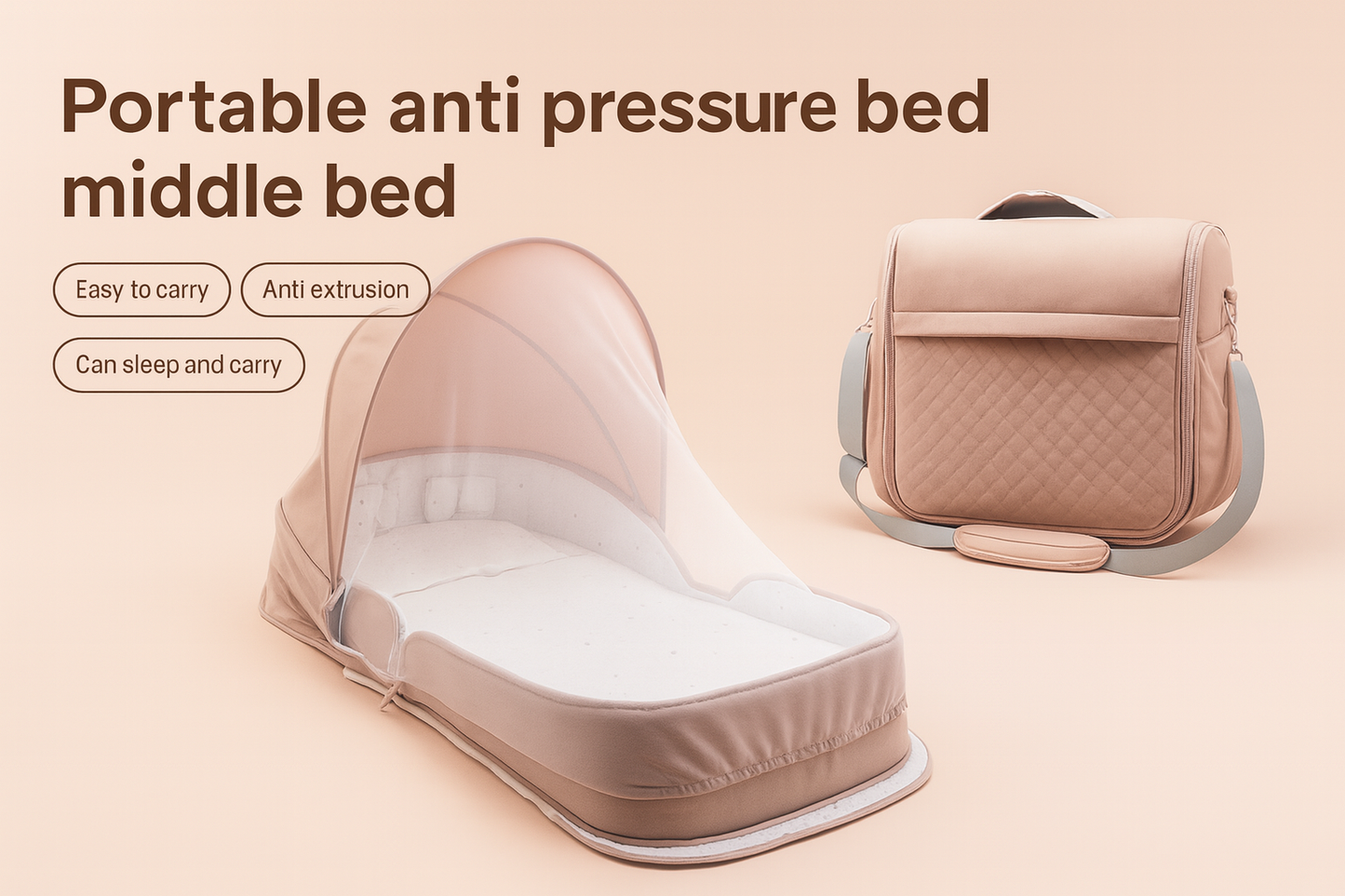 Newborn folding portable bed, Mommy bag backpack