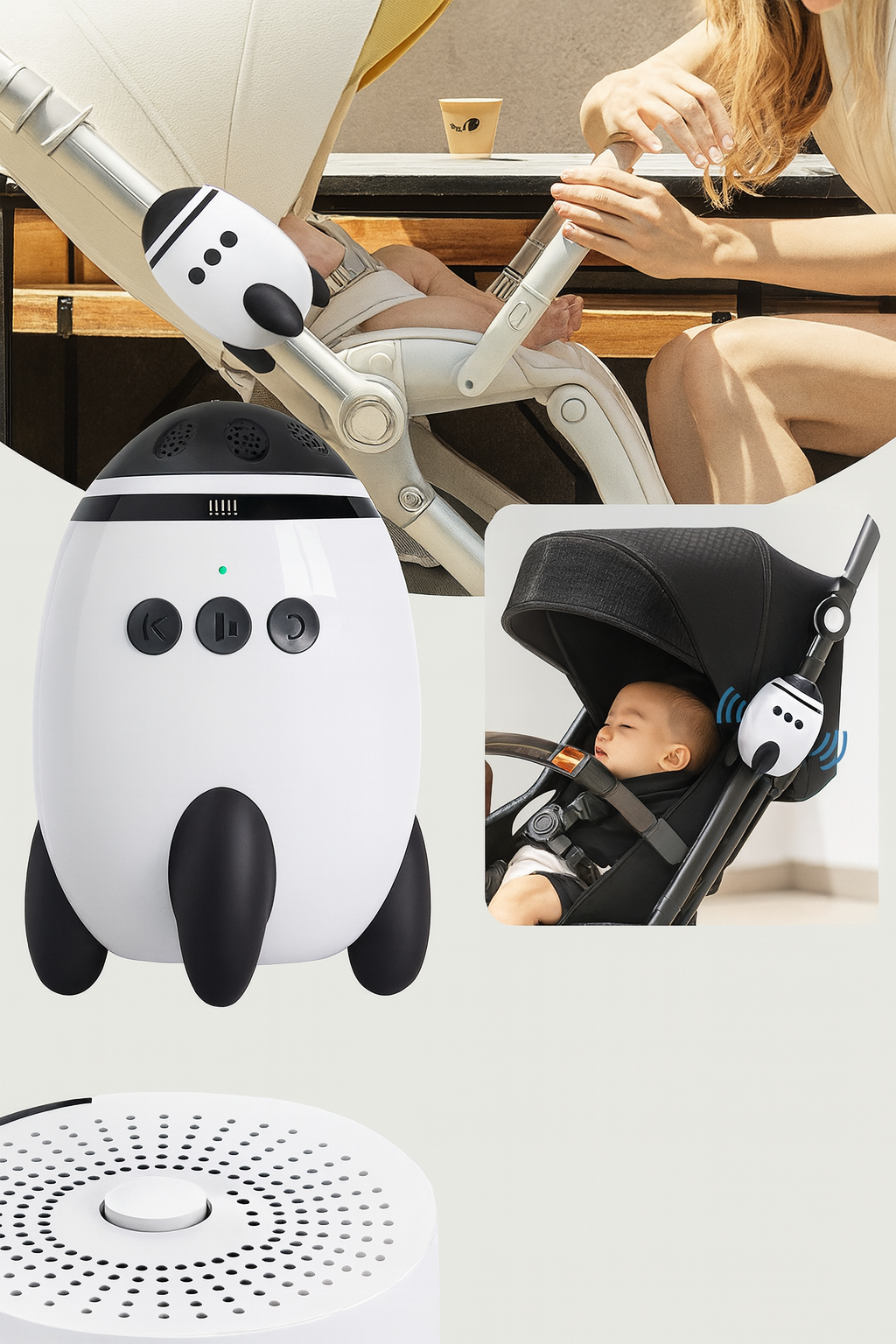 Baby Stroller Rocker Accessory – Portable Automatic Infant Swing & Sleep Soother with White Noise & Bluetooth