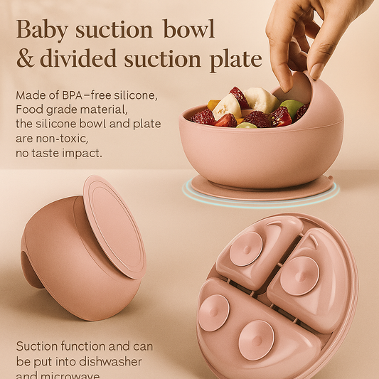 Silicone Baby Tableware Set – Mealtime Elegance for Little Gourmets
